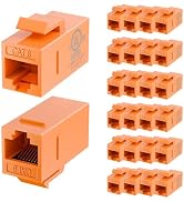 LEENUE 25 Pack CAT6 Keystone Coupler, UL Listed Ethernet Keystone Jack Female to Female, Gold-Pla...