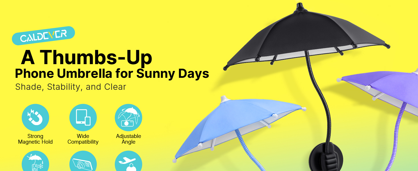 Magnetic Thumb Up Base Phone Umbrella for Sun iphone Gift for Women Men Girls Teen Adults Boy