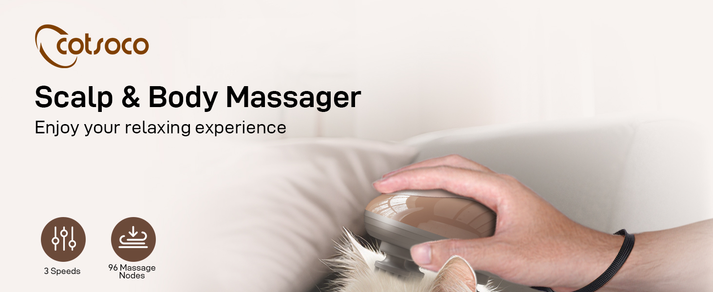 cotsoco Electric Pet Massager for Cats and Dogs Care, Handheld Head Scalp Massager Gifts for Pets