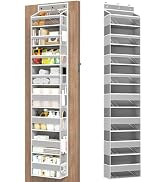 Mefirt Over The Door Organizer, 8 Shelf Door Hanging Organizers with 8 Large Capacity Pockets, Ba...