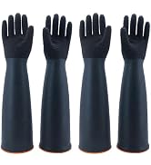 North Tower Heavy Duty Rubber Gloves, Industrial Gloves Waterproof Reusable Protective Work for C...