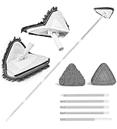 JEHONN Wall Mop with Long Handle 80 inches, Upgraded 180° Collapsible Baseboard Cleaner Tool with...