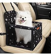 SWIHELP Dog Car Seat Puppy Portable Pet Booster Car Seat with Clip-On Safety Leash and Stable Fra...