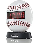 Baseball Themed Digital Alarm Clock for Heavy Sleepers - Loud, Compact