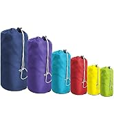 BeeGreen Ditty-Bags-Stuff-Cinch-Bags-for-Backpacking 6 Pack Small Drawstring Bags with Dust Flap ...
