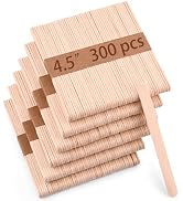 Sakolla 300 Pcs 4.5" Length Popsicle Wooden Sticks, Natural Birch Wood | The Surface is Smooth, R...