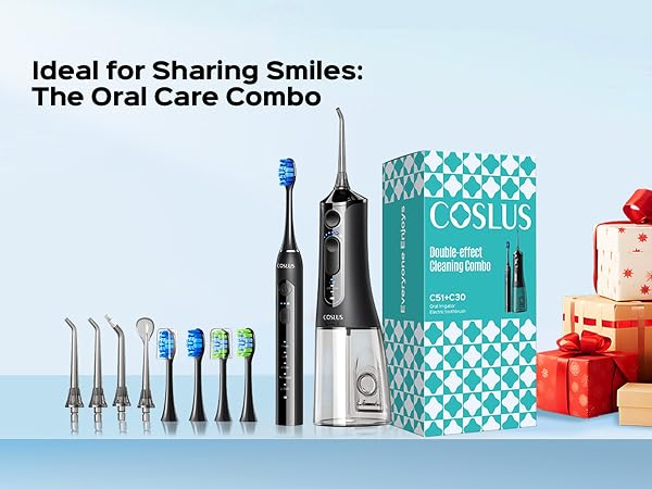 electric toothbrush with water flosser