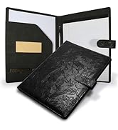 Professional Padfolio Portfolio Binder, Textured Embossing Faux Leather Folder Organizer for Lett...