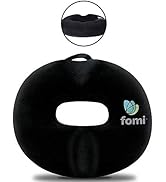 FOMI Extra Thick Donut Memory Foam Seat Cushion Care | 18" x 16" x 3.5" | Large Tailbone Pillow f...