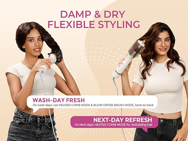 Blow Dryer Brush with Heated Comb