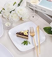 White square plastic plates
