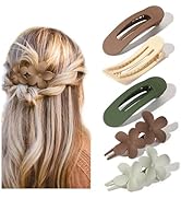 YANIBEST 5 Pcs Flat Hair Clips - Stylish Lay Flat Claw Clips for All Hair Types,Multi-Styles Matt...