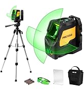 PREXISO Laser Level with Tripod, IP54 Professional 150° Wide Angle Laser Level Self Leveling - 2 ...
