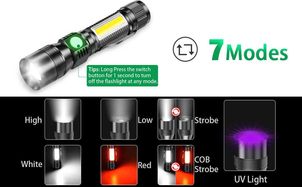 rechargeable flashlights, blacklight flashlights, UV flashlight
