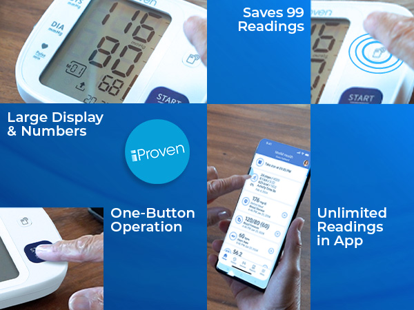blood pressure monitor saves 99 readings and unlimited readings in the app