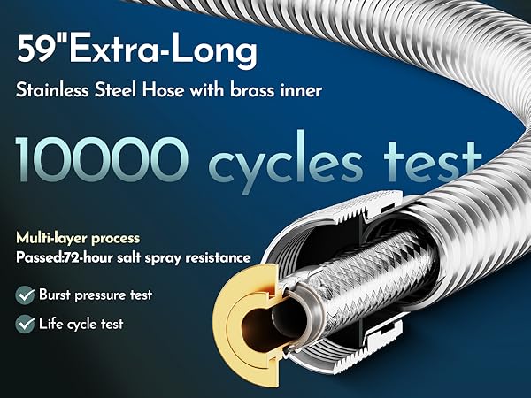 Magnetic Detachable Shower head with handheld Spray 2 in 1 Showerhead Chrome stainless steel hose