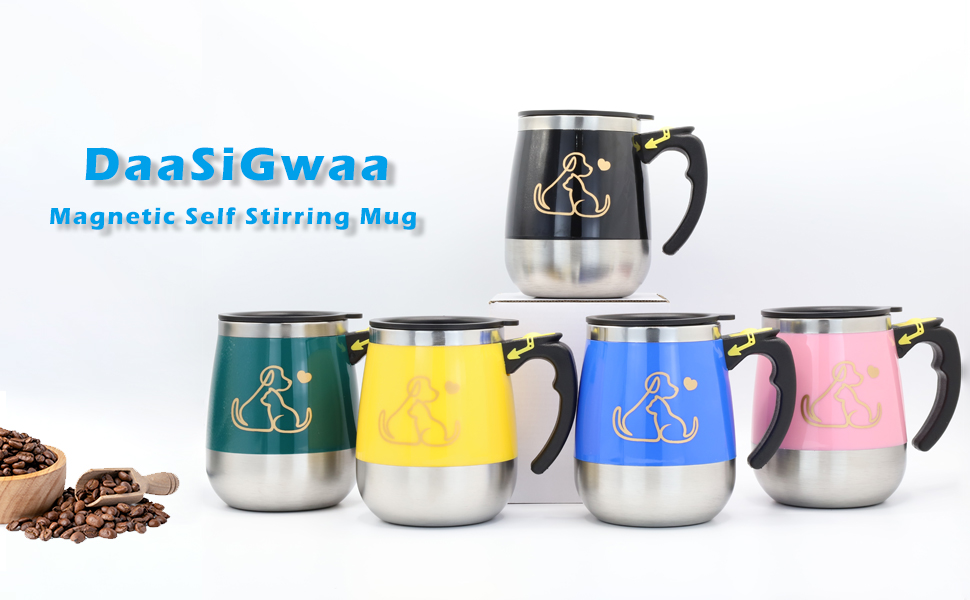 Rechargeable Self Stirring Mug - Magnetic Electric Auto Mixing Stainless Steel Cup