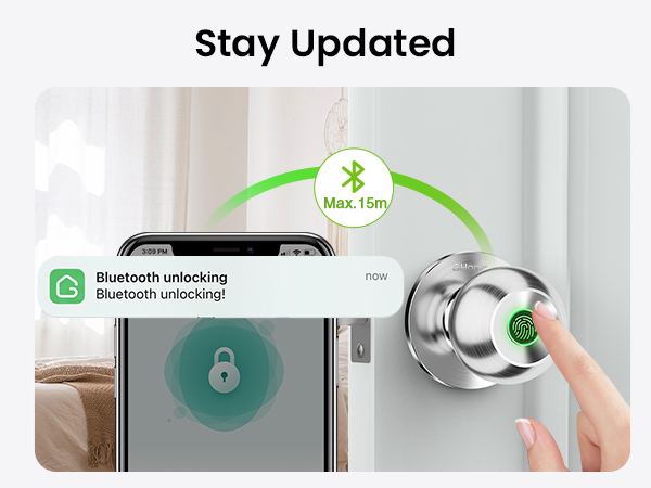 ghome smart door knob easy to use bluetooth connection secure lock