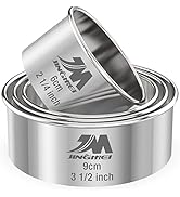 M JNGMEI 4 Pieces Stainless Steel Cookie Cutter Set Biscuit Cutter 2.25inch, 2.75inch, 3.25inch,3...