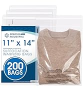 Spartan Industrial - 11” X 14” (200 Count) Self Seal Clear Poly Bags with Suffocation Warning for...