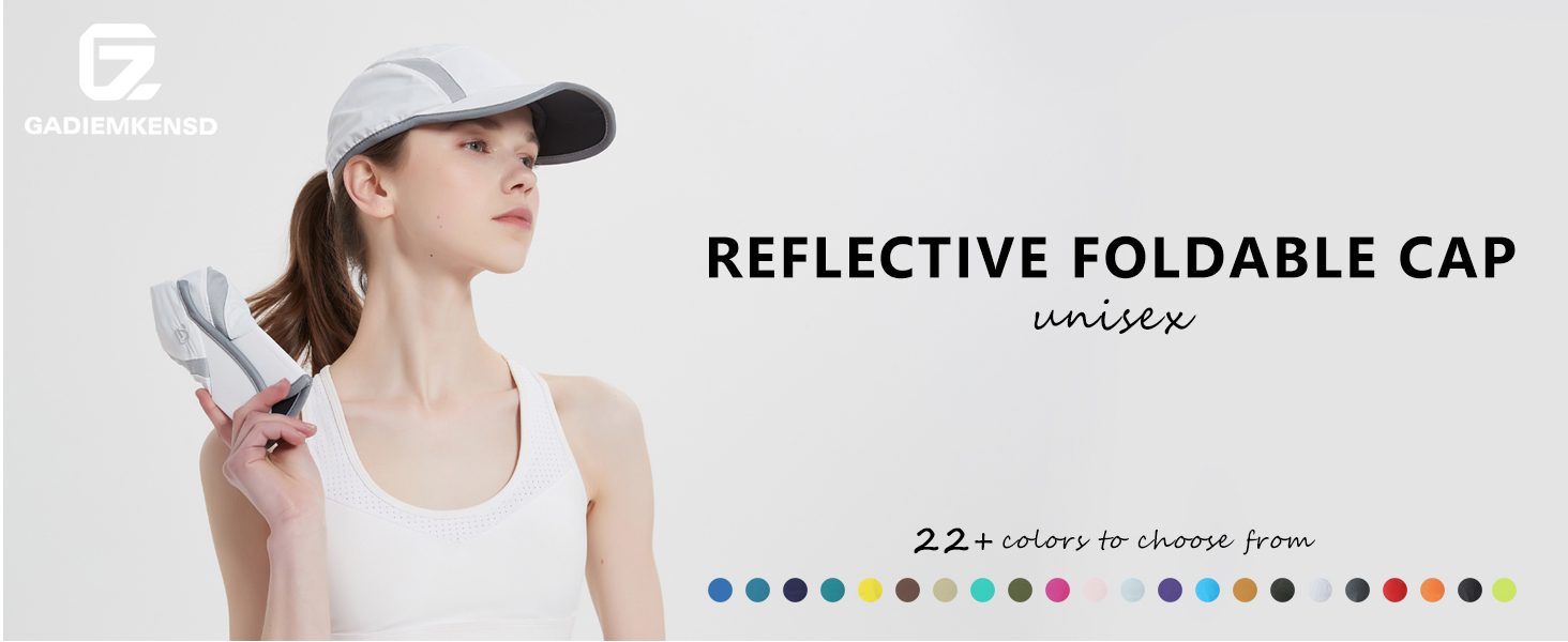 Reflective foldable cap for unisex womens and mens