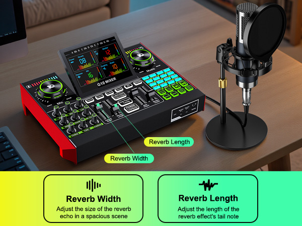 The soundboard has a reverb adjustment function.