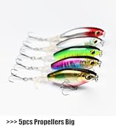 EXAURAFELIS 5pcs Plopper Fishing Lures Topwater Fishing Lures Whopper Floating Lure for Catfish P...