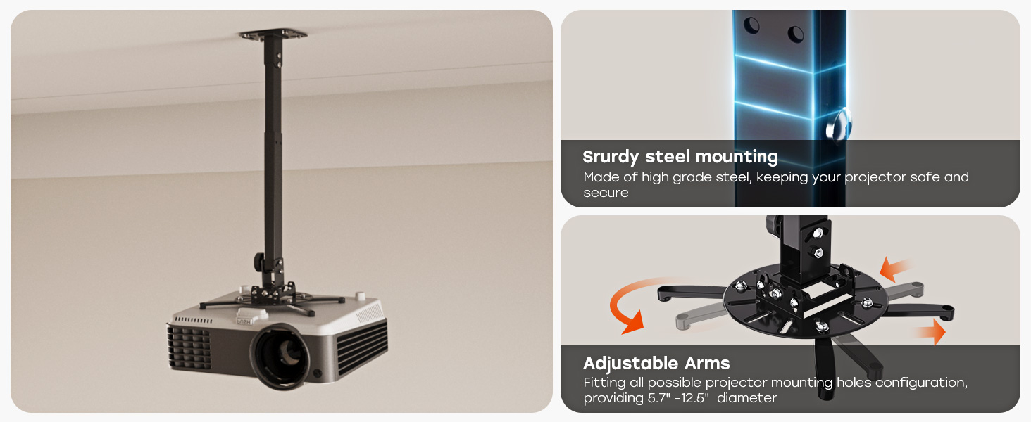 Sturdy projector wall mount