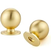 Ravinte Decor 12 Pack Brushed Brass Cabinet Knobs, Round Dresser Knobs, Ball Kitchen Cabinet Hard...
