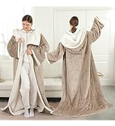 ESTINGO Wearable Electric Throw Heated Blanket, Heated Electric Blanket with Foot Pocket, 6 Heati...