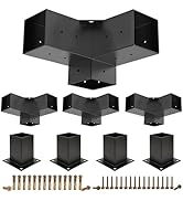 Kinchoix Pergola Brackets, 4 Pack Woodworks Pergola Kit 3-Way Right Angle Corner Bracket with Per...