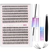 LANKIZ Lash Extension Kit, Lash Clusters Kit, 280pcs 20D Individual Lashes Wispy, Lash Bond &amp; Sea...