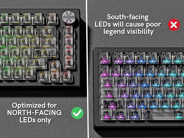 Grey Clear keycaps,Transparent keycaps,Ceramic Jelly Key caps,Shine Through keycap Side Printed