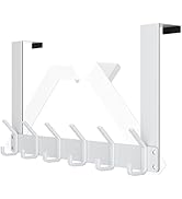evory Over The Door Hooks, Foldable Over Door Towel Rack No Installtion, Heavy Duty Door Coat Rac...