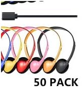 mixed color wired usb c 50 pack headphones