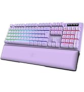 NPET K10V3 Wired Gaming Keyboard and Wrist Rest, RGB 10 Zone Backlit, Spill-Resistant Design, Qui...