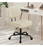 DUMOS Armless Home Office Desk Chair -Small Ergonomic with Low Back Lumbar Support, Height Adjust...