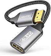 UANTIN Display Port to HDMI 4K Adapter | Braided DP DisplayPort Male to HDMI Female Uni-Direction...