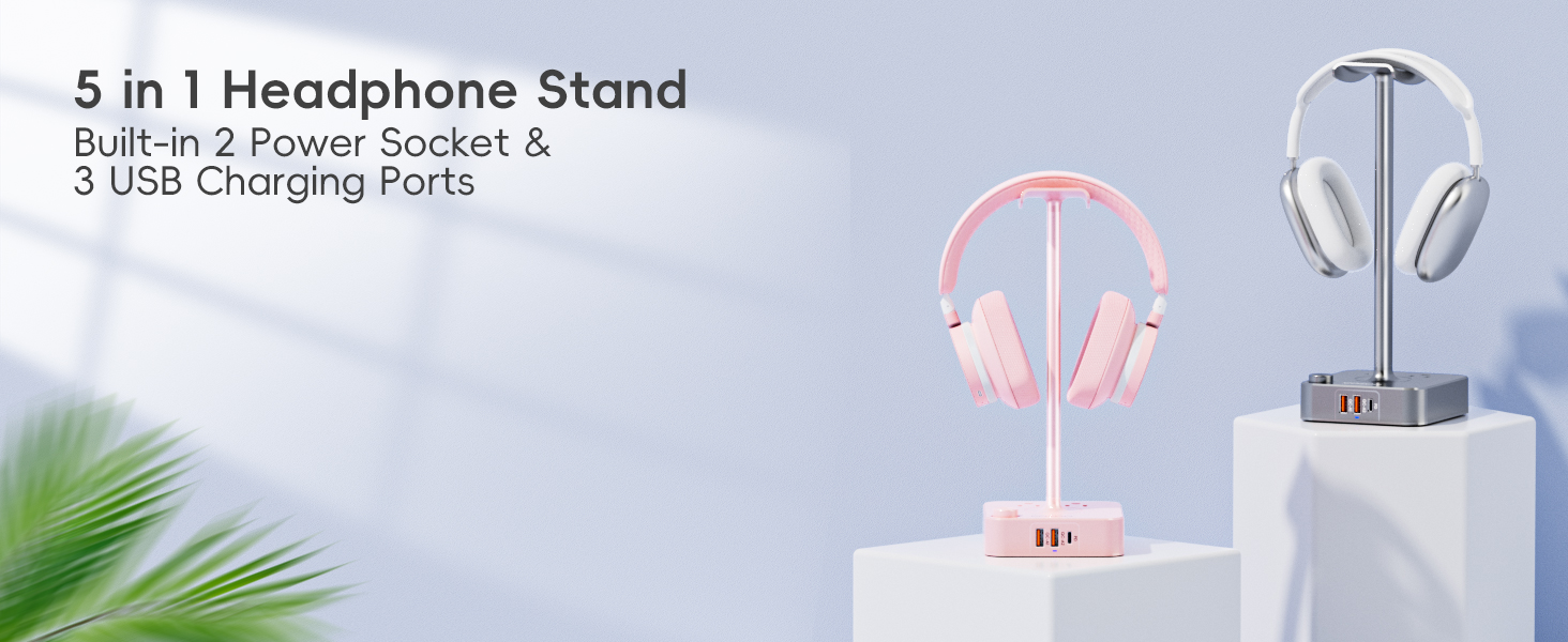 Headphone Stand with USB Charger