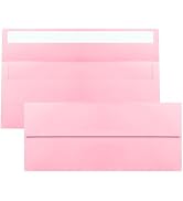 50 Pack Pink #10 Business Envelopes, Standard Envelopes Self Seal, 4 1/8 x 9 1/2 Inch Letter Size...