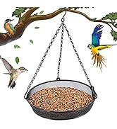 Hanging Bird Feeder, Birdfeeder Hanging for Garden Yard Outside Hanging Bird Feeder Tray - Metal ...