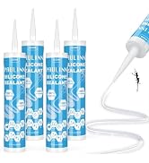 PAULINN Clear Silicone Sealant, 100% Waterproof Silicone Adhesive Caulk for Rv Marine Home Window...