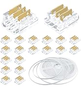 RGBZONE 3 Pin 10mm Disposable LED Strip Kit 20Pcs 10mm 3Pin LED Strip Connector Strip to Wire and...