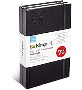 KINGART Hardcover Sketchbook Journal, 2-Pack, 70 Pound (110 GSM), 5.5