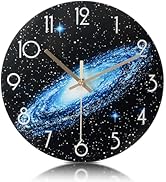 Henescribe 10in Glass Wall Clocks for Living Room Decor, Decorative Wall Clocks Battery Operated,...