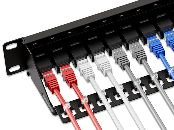 24 Port RJ45 Through Coupler 1U Cat6 Patch Panel