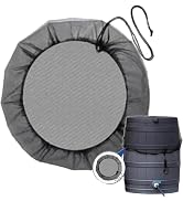 1 PC Black Mesh Cover with Drawstring for Rain Barrel, Water Collection Buckets Cover Rain Collec...