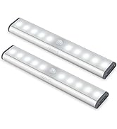 Wireless Motion Sensor Cabinet Lights 10-LED USB Rechargeable Closet Lights LED Under Cabinet Lig...