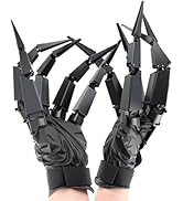 Halloween Articulated Fingers with Gloves, 3D Printed Flexible Finger Extensions, Realistic Movin...