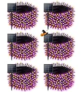 6 Pack Solar Halloween Lights Outdoor, 198FT 600 LED Solar String Lights | IP65 Waterproof, 8 Mod...